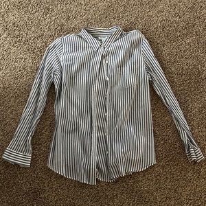Old Navy Blue and White Striped Button Down